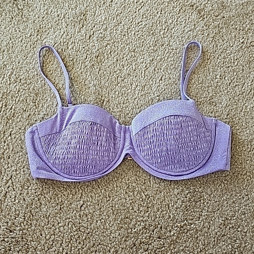 L Space Marley Bikini Top Lavender Metallic Size XL
